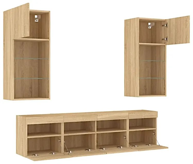 5-częściowy zestaw mebli w kolorze dębu sonoma W3-R28