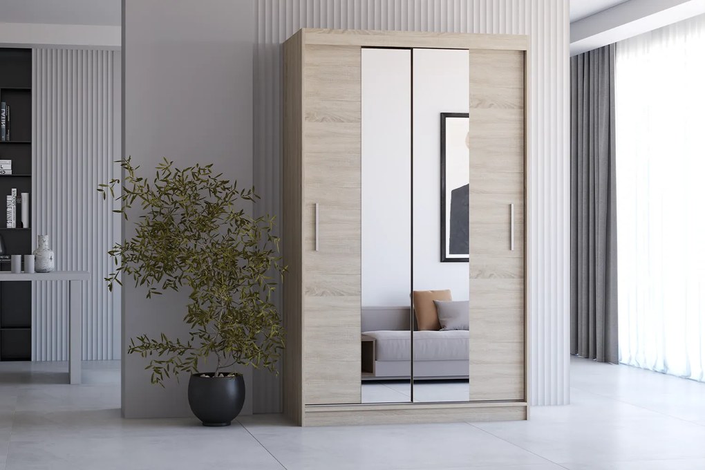 Szafa przesuwna NEOMI z lustrem 120 cm sonoma