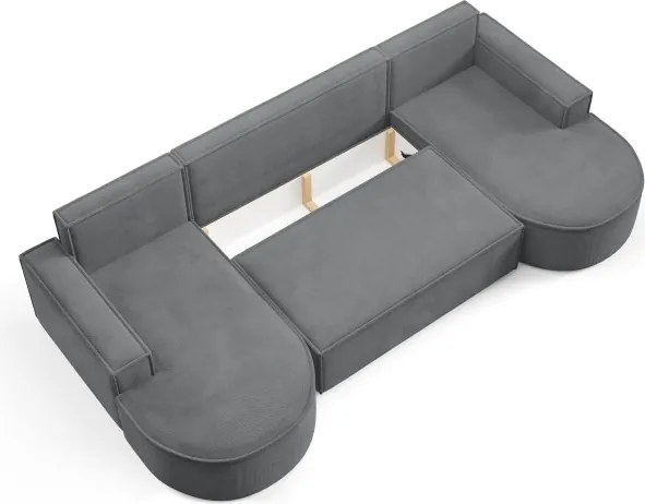 Narożnik MOLLY XL wolnostojący układ U z funkcją spania w tkaninie Curio 97 DomoHome
