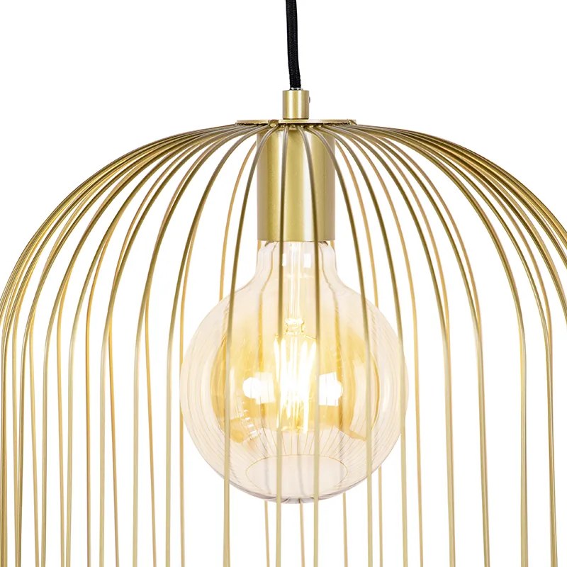 Designerska lampa wisząca złota - Wire Knock