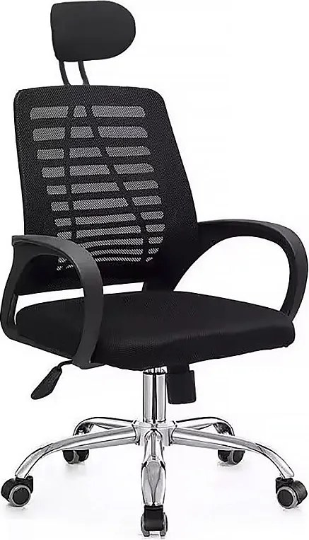 Ergonomiczne krzesło biurowe "Sébastien" z regulowanym zagłówkiem - Czarny