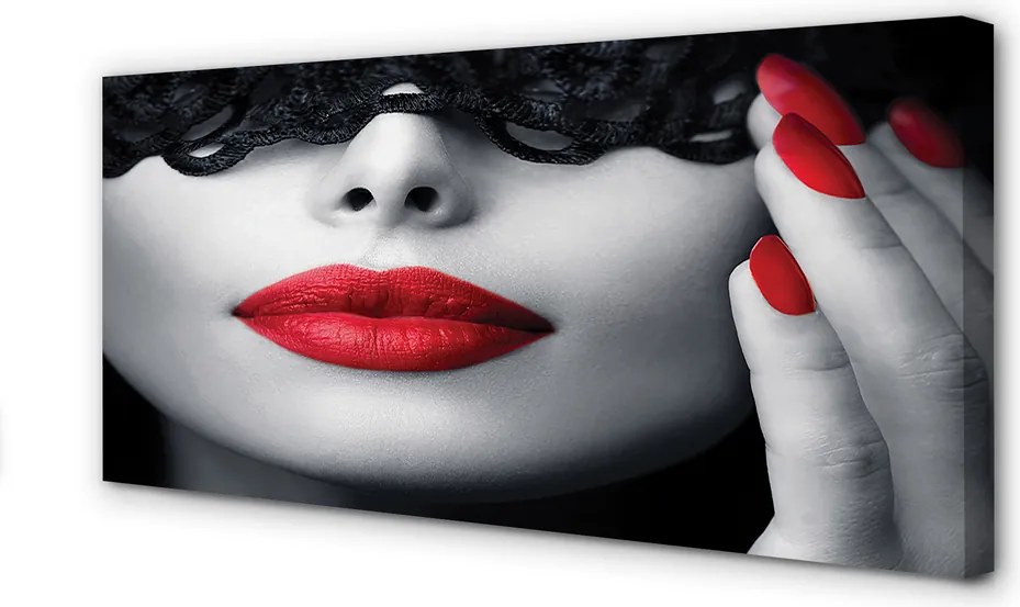 Obraz drukowany na płótnie Zmysłowe Czerwone Usta