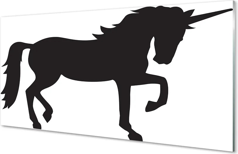 Panel szklany do Kuchni Mistyczny Czarny Jednorożec