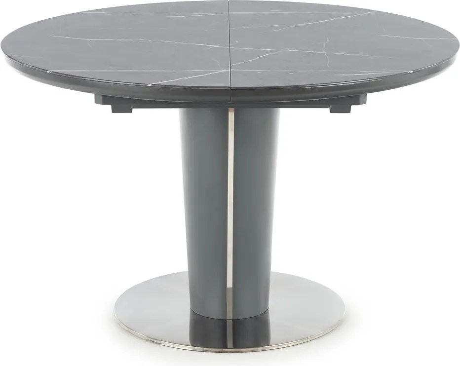 Okrągły stół Ricardo ze szklanym blatem w imitacji marmuru