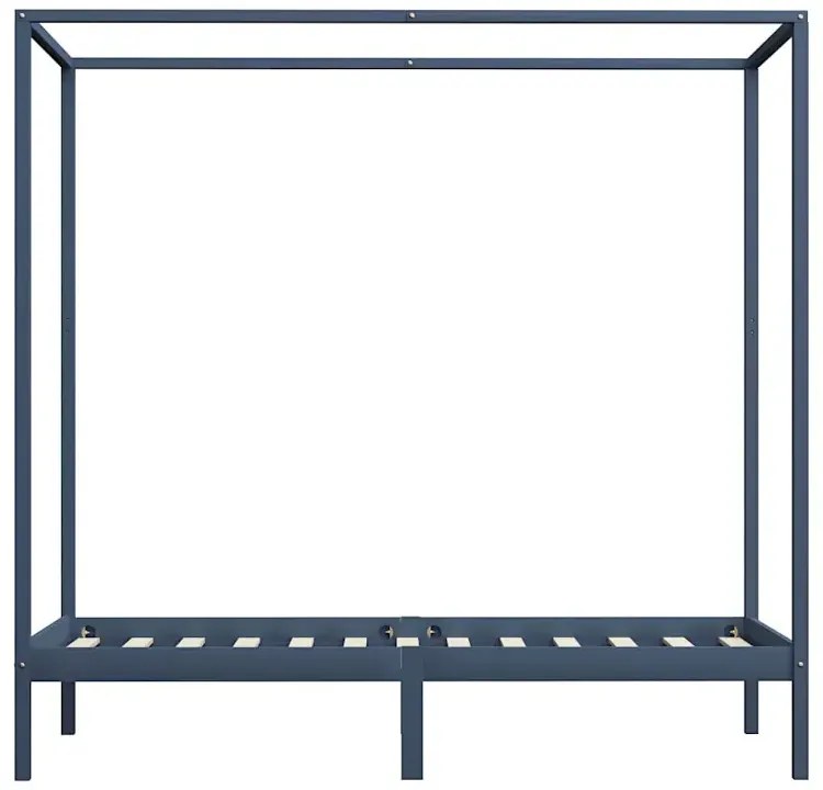 Szare pojedyncze łóżko z baldachimem 100x200cm Z3-F42