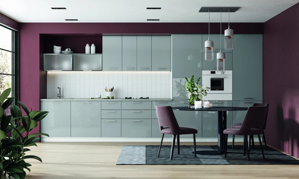 Kuchenny front do zabudowy zmywarki BELLA DM-60/72 popiel połysk