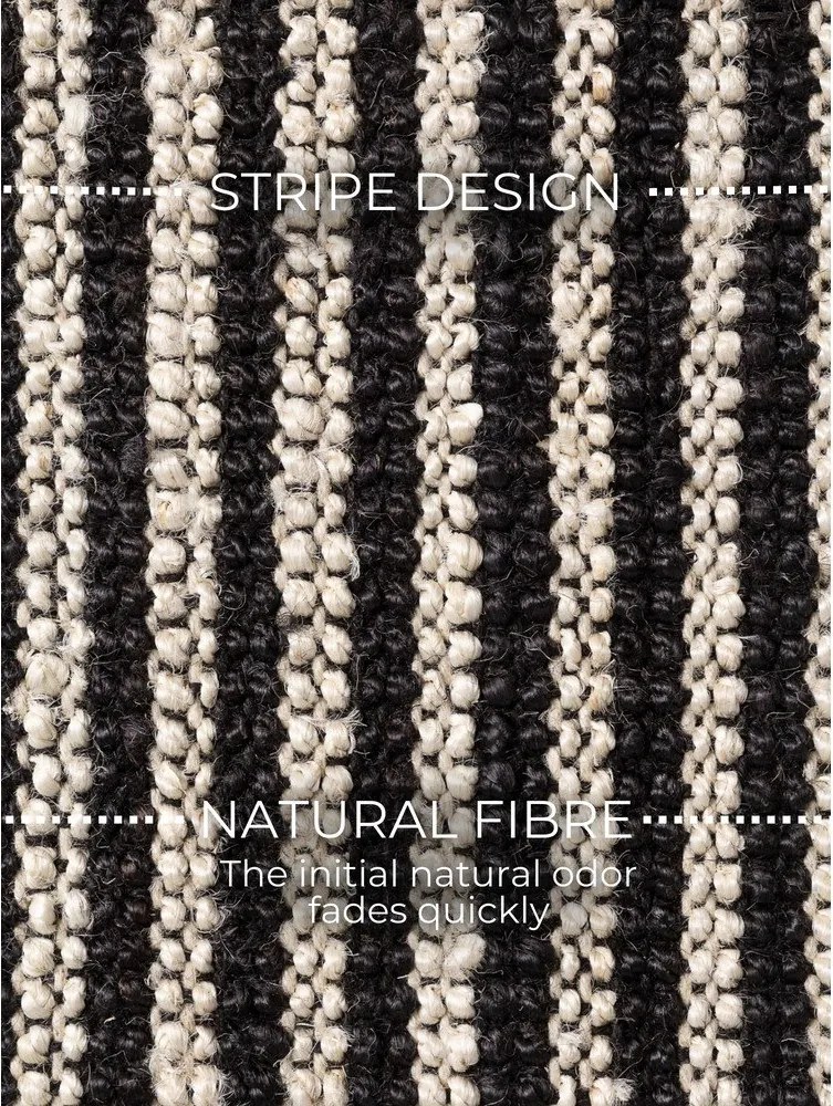 Czarny dywan z juty tkany ręcznie 160x230 cm Harvest Ebony – Elle Decoration