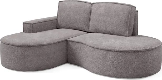 Narożnik MOLLY Lewostronny bez funkcji spania, wolnostojący tkanina ABRIAMO 07 Szary