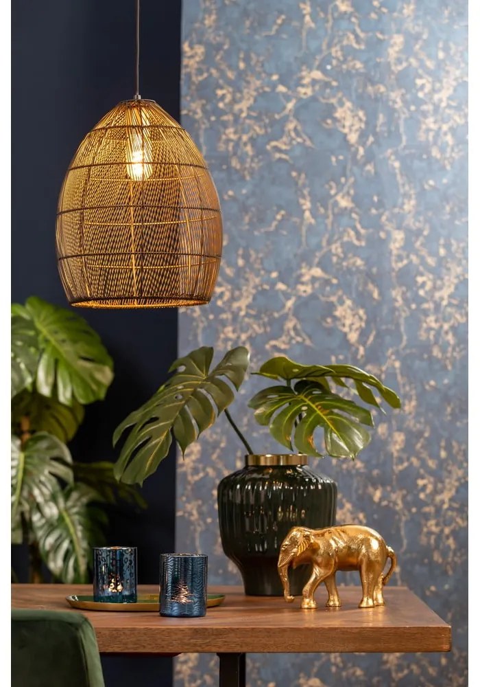 Lampa wisząca w czarno-złotym kolorze z metalowym kloszem ø 40 cm Meya – Light & Living
