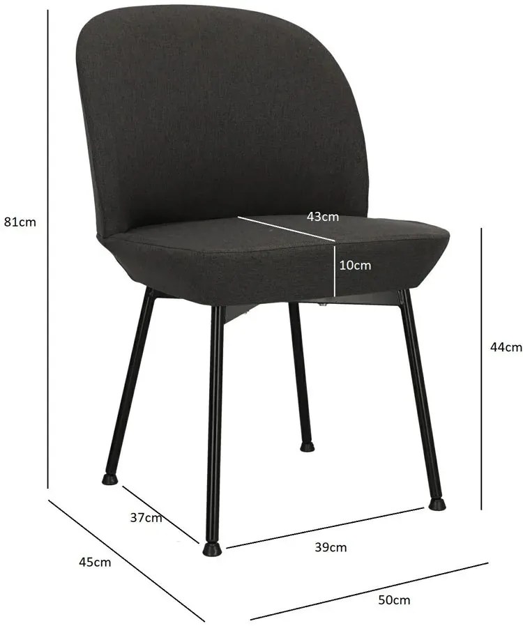 Ciemnoszare krzesło metalowe kuchenne - Zico 3X