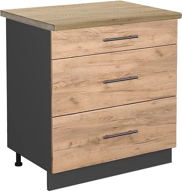 Szafka dolna do kuchni złoty dąb energetyczny 80x60x82 fame-line