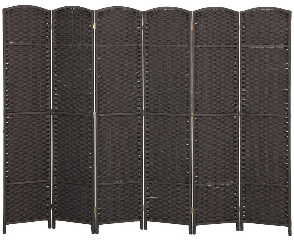 HOMCOM 6-częściowy parawan, składana osłona, ścianka działowa do salonu, sypialni, biura domowego, Brązowy