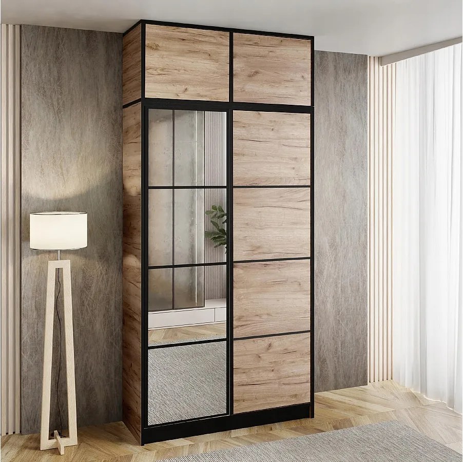 Garderoba z nadstawką EDEN 2D Dąb Craft Złoty Wzór 2