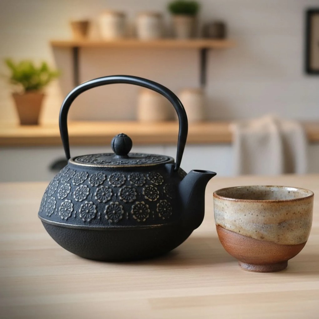 Czajnik żeliwny z zaparzaczem KUMO, 1000 ml