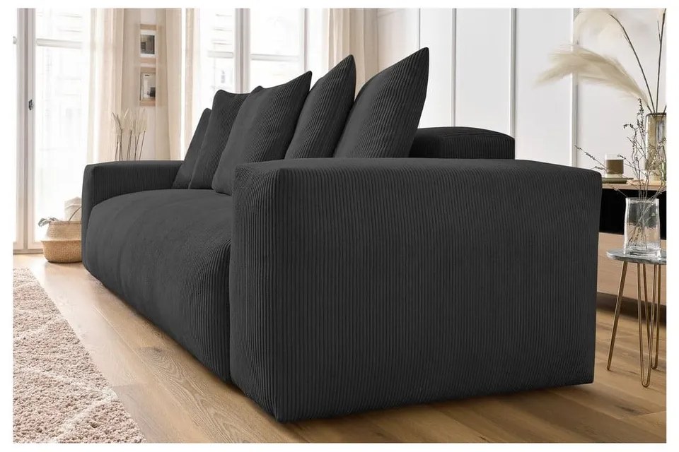 Szara sztruksowa sofa 280 cm Voltaire – Bobochic Paris