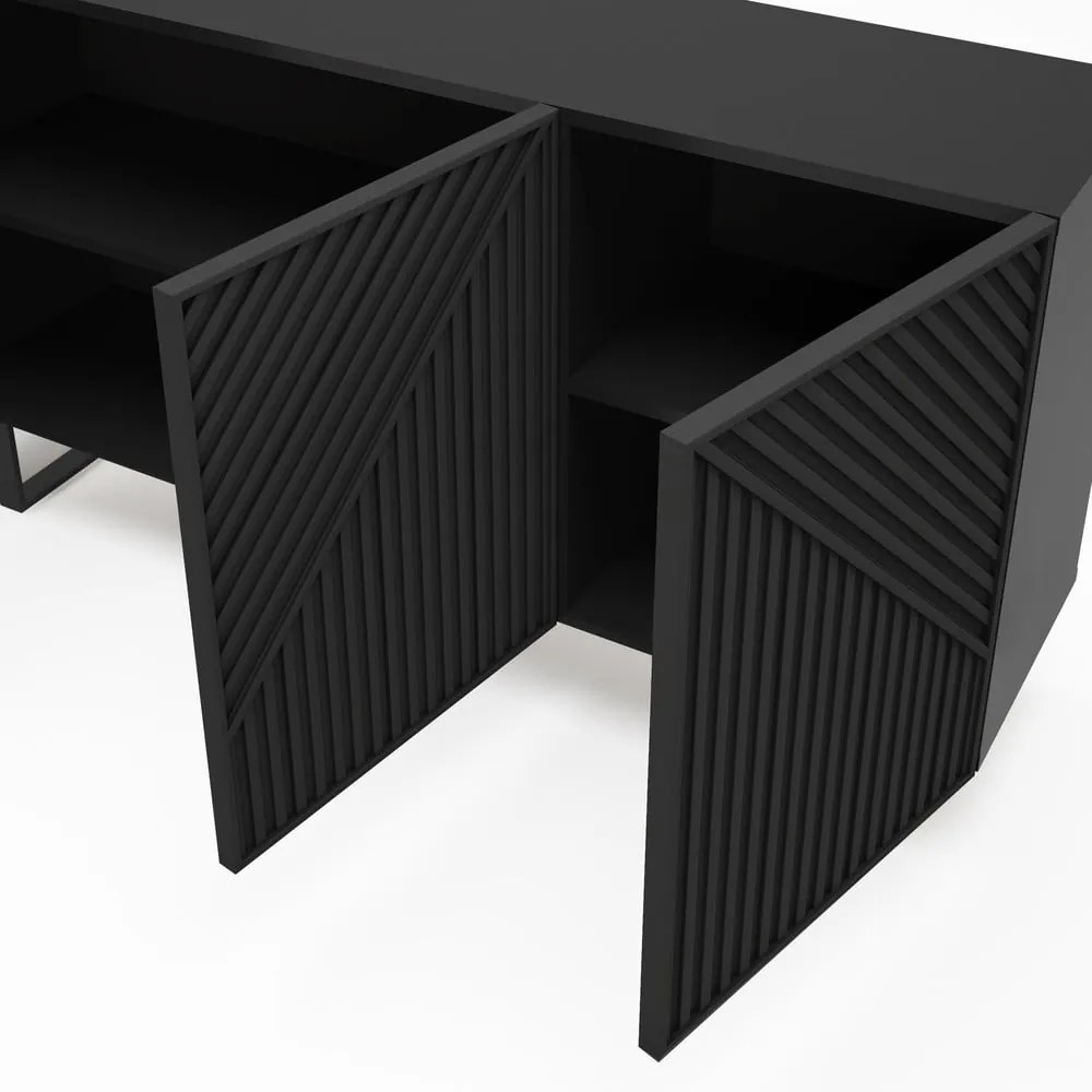 Czarna komoda 151x80x35 cm Peta – Marckeric