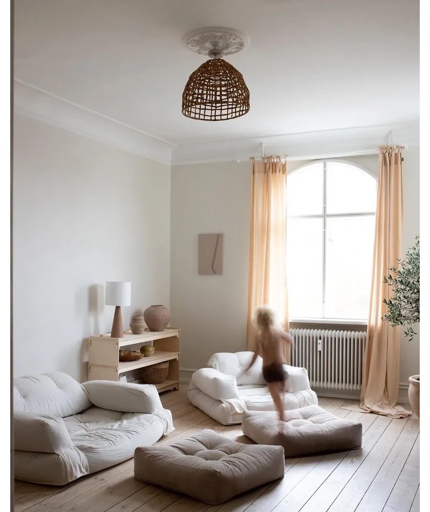 Rozkładany fotel z niebieskim obiciem Karup Design Hippo Petrol Blue