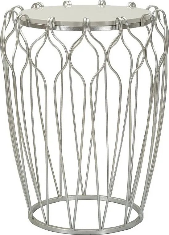 Stolik Kawowy VKH530, Srebrny, 47,5x47,5x61,5 cm, Kendra Home