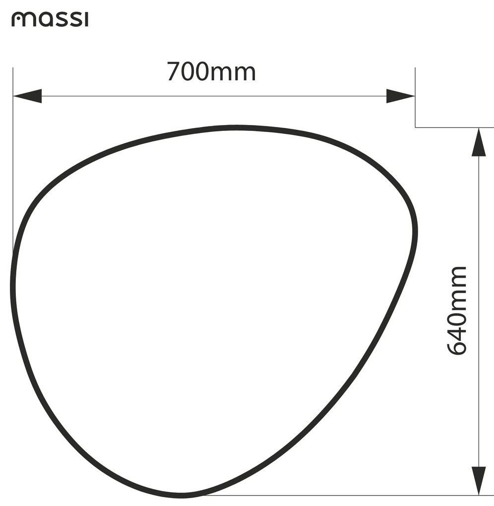 Lustro o nieregularnym kształcie oszlifowane bez podświetlenia MOIRA | Różna rozmiary | Różne kolory szkła : Kolor tafli szkła - Grafit, Rozmiar - 70 x 64 cm