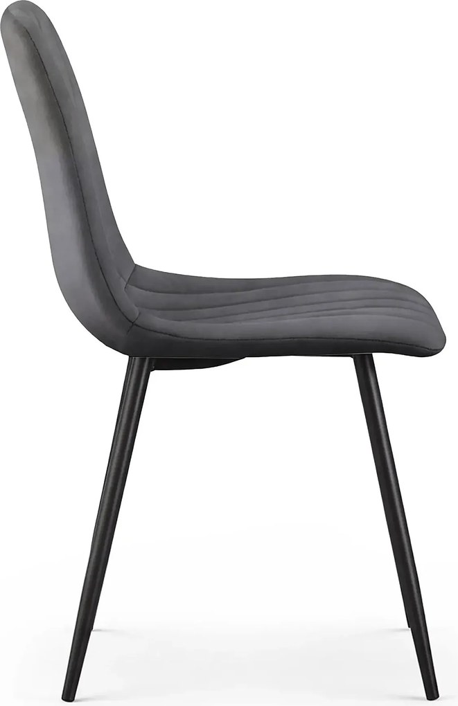 Grafitowe pikowane krzesło metalowe A8-C49