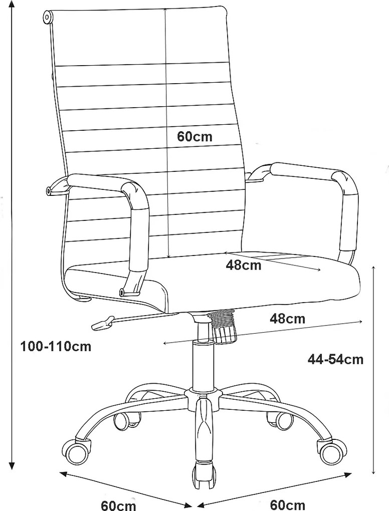 Fotel obrotowy Hugo ergonomiczne Krzesło biurowe z ekoskóry – eleganckie krzesło z wysokim oparciem i chromowaną podstaw