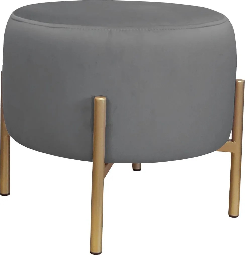 Pufa OLA loft ławka podnóżek metal : Kolor Stelaża - Złoty, Kolor tkaniny - VELVET - BL14, Typ tkaniny - Velvet