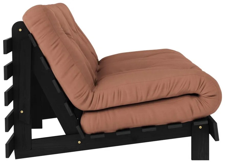 Ceglasta rozkładana sofa 160 cm Roots Black Night – Karup Design