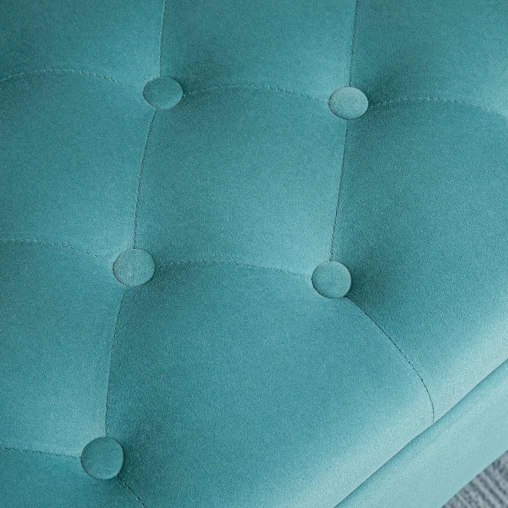 HOMCOM Ławka tapicerowana aksamitem do sypialni i korytarza z miejscem do przechowywania Elegancka zieleń | Aosom PL