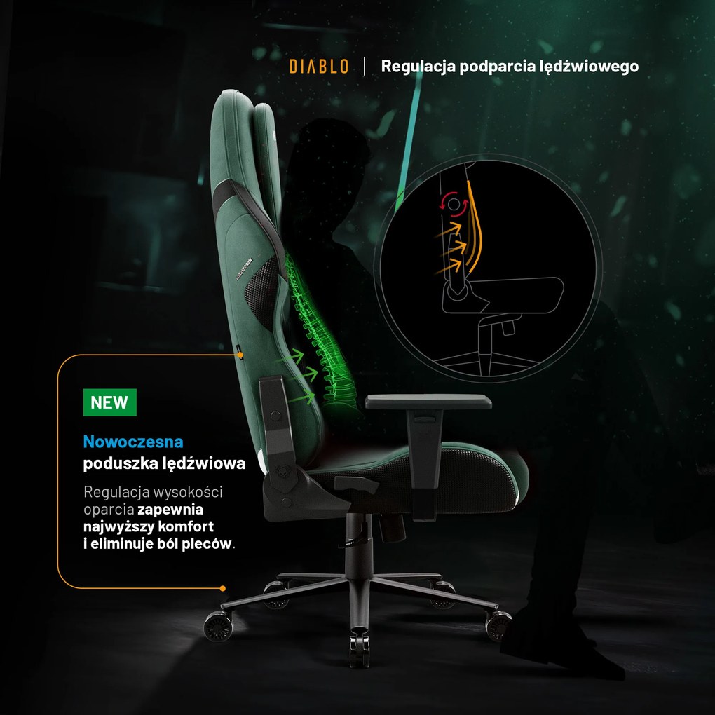 Fotel Diablo X.One Prime, Forest Green, Normal Size