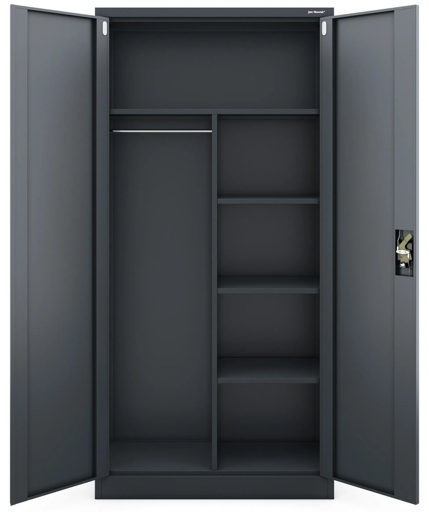 Szafa metalowa wielofunkcyjna DAWID, 900 x 1850 x 450 mm, antracytowa