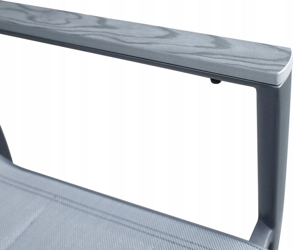 Krzesło Ogrodowe Grafit 56x65x88 cm Szara Szybkoschnąca Tkanina Nowoczesny