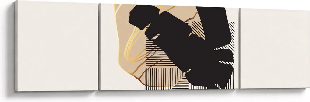 Obraz - Abstrakcja z tropikalnymi liśćmi N⁰4 (170x50 cm)