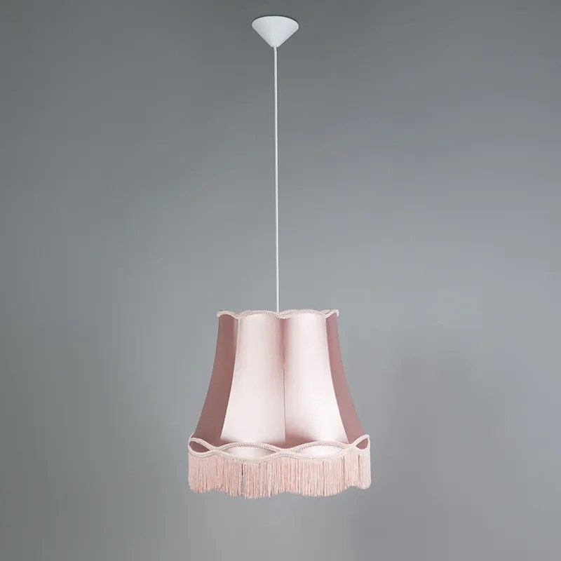 Lampa wisząca Retro różowa 45 cm - Granny Retro Oswietlenie wewnetrzne