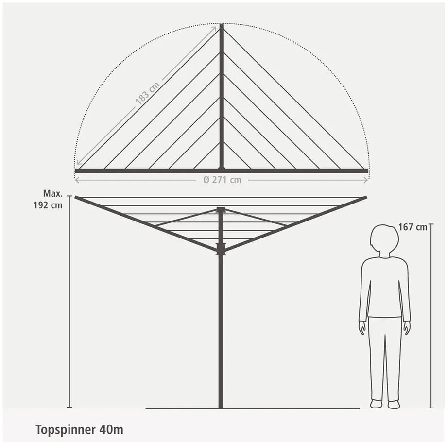 Ogrodowa suszarka na pranie Topspinner 40m – Brabantia