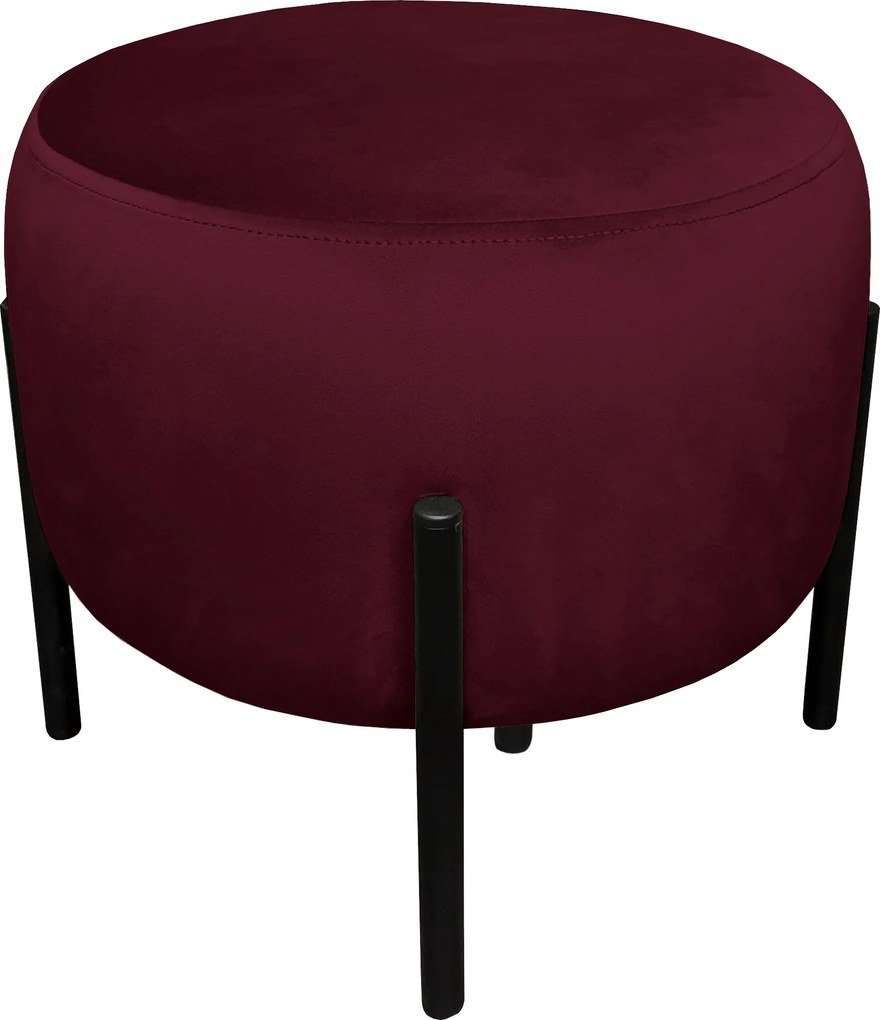 Pufa OLA loft ławka podnóżek metal : Kolor Stelaża - Czarny , Kolor tkaniny - VELVET - MG02, Typ tkaniny - Velvet