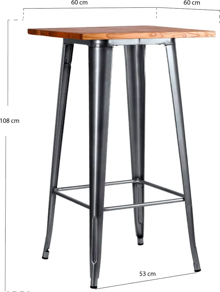 Wysoki stó z naturalnego drewna Torix 60 cm