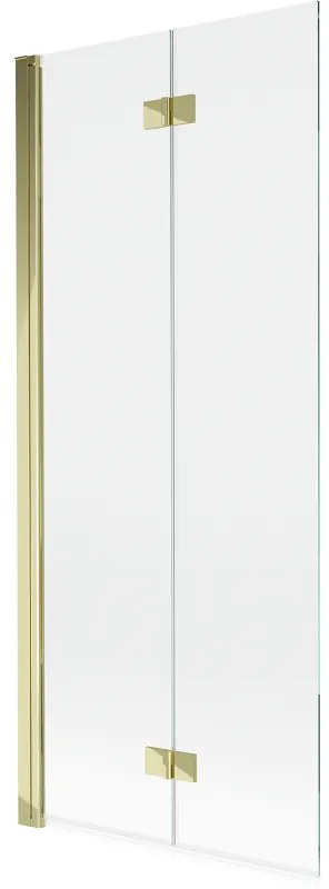 Mexen Mist parawan nawannowy 2-skrzydłowy lewy 80 x 150 cm, transparent, złoty - 8A9-080-002-50-00-L