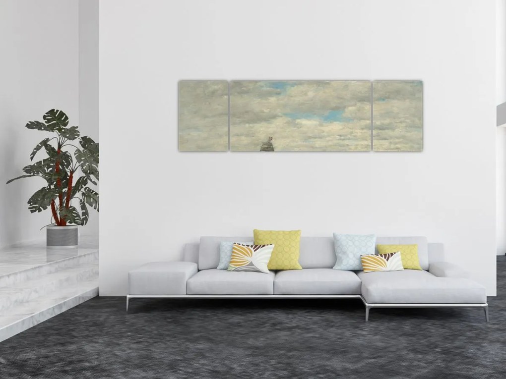 Obraz - Eugène Boudin, Coast of Brittany, reprodukcje (170x50 cm)