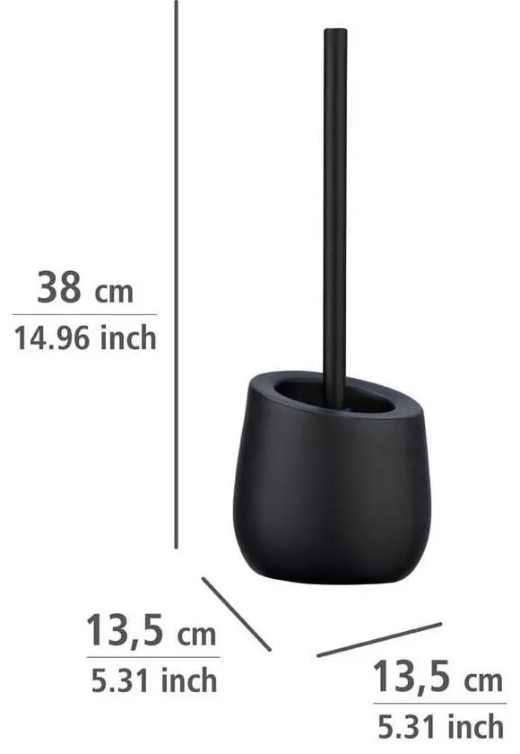 Szczotka do WC ceramiczna w kolorze matowej czerni Badi – Wenko