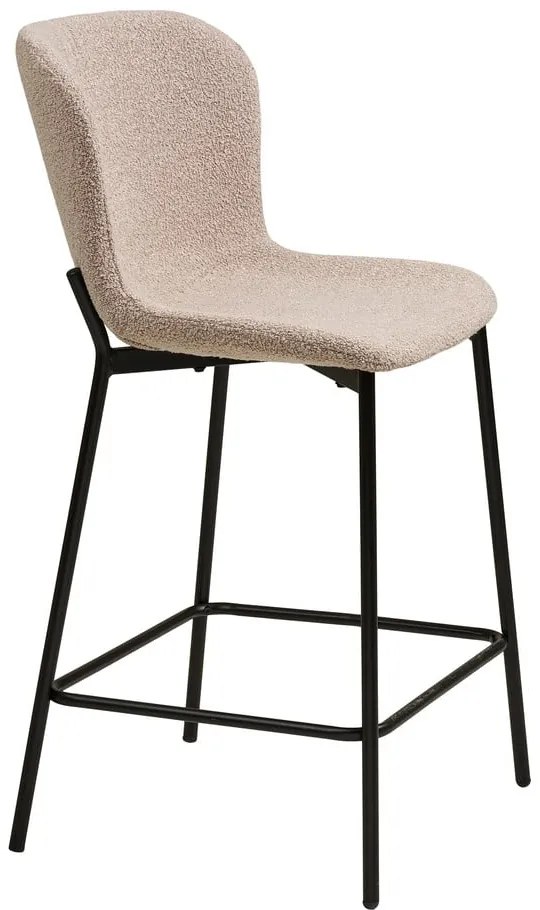 Beżowy tapicerowany hoker (wysokość siedziska 65 cm) Maceda – House Nordic