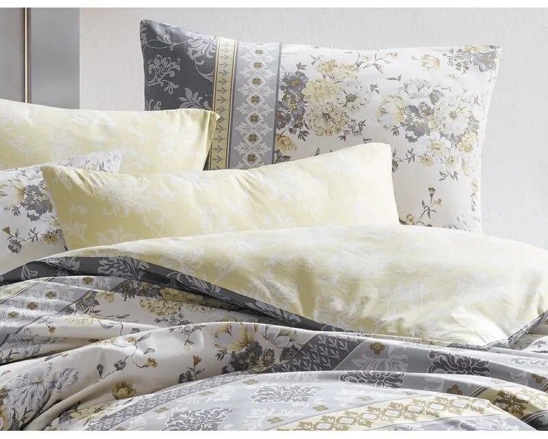 BedTex Bawełniana pościel Vera szara, 220 x 200cm, 2 szt. 70 x 90 cm