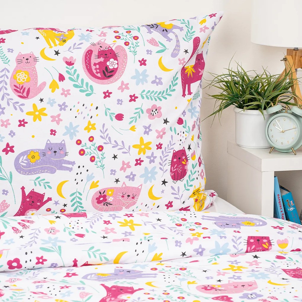 4Home Dziecięca pościel bawełniana Playful Paws, 140 x 200 cm, 70 x 90 cm