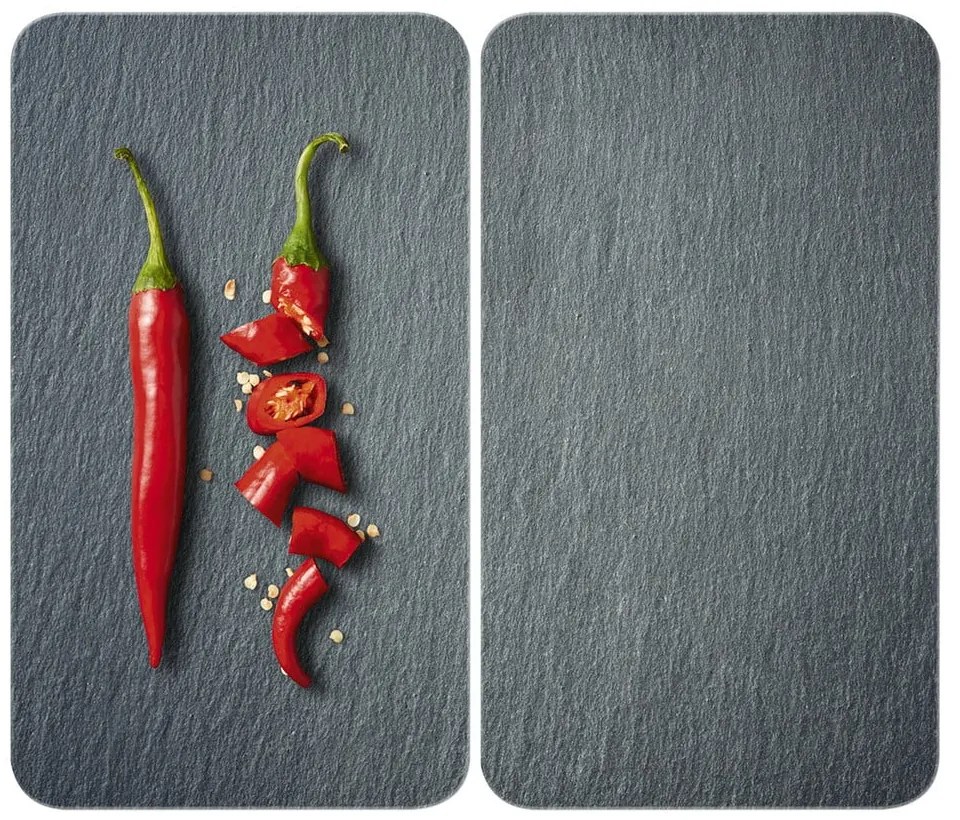 Zestaw 2 szklanych płyt ochronnych na kuchenkę Wenko Cayenne, 52x30 cm
