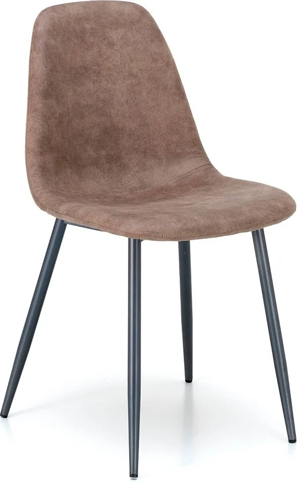 Zestaw 4 nowoczesnych krzeseł "Ginestra" w kolorze gołębiej szarości, obitych sztuczną skórą, 50x44 cm, 84 wys.