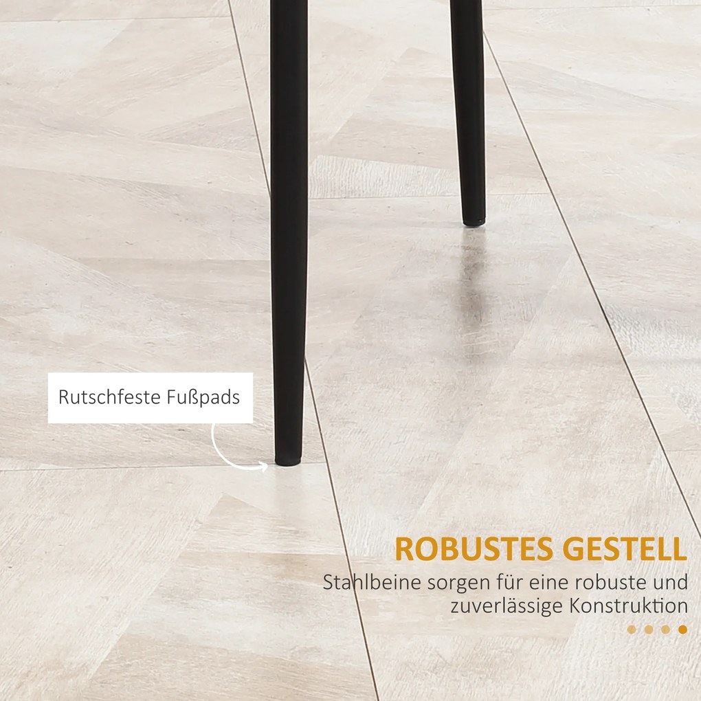 HOMCOM Zestaw 4 Krzesła Jadalniane Kuchenne Nowoczesny Design 41x50x97cm Czarne | Aosom PL