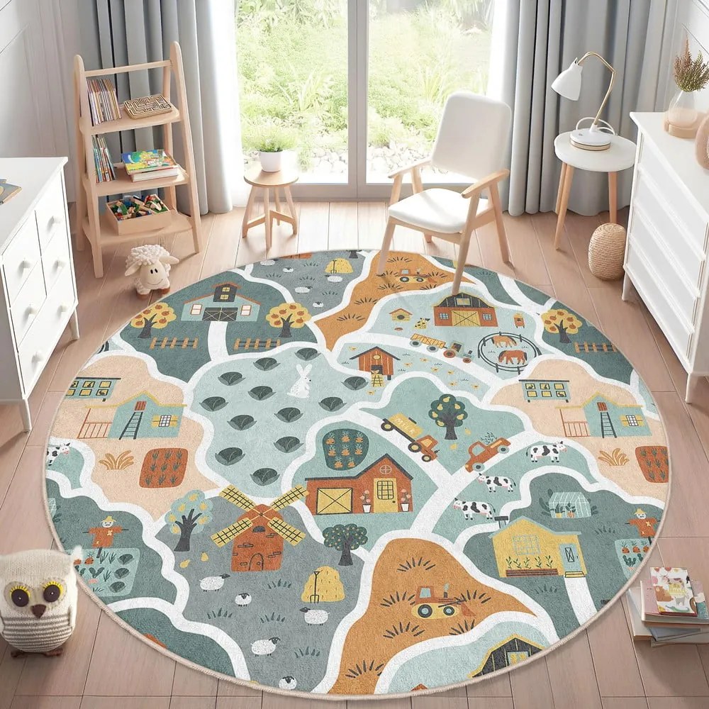 Dziecięcy dywan do zabawy odpowiedni do prania ø150 cm Farmer's Life – Mila Home