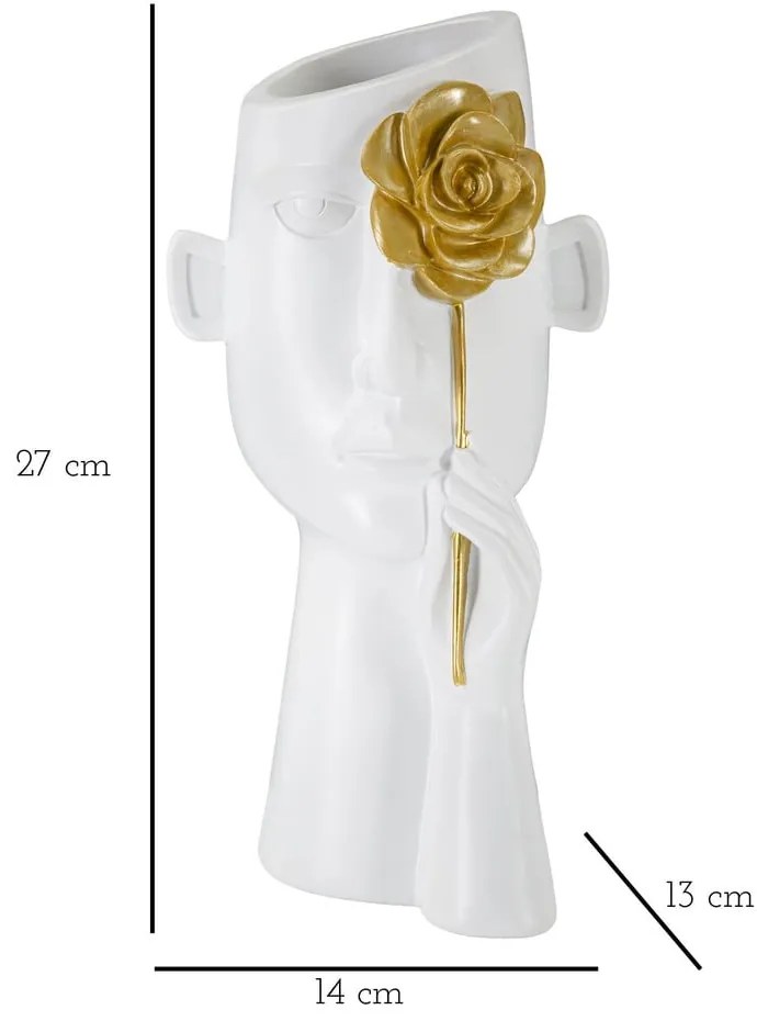 Biały wazon z żywicy polimerowej 27 cm Fiore – Mauro Ferretti