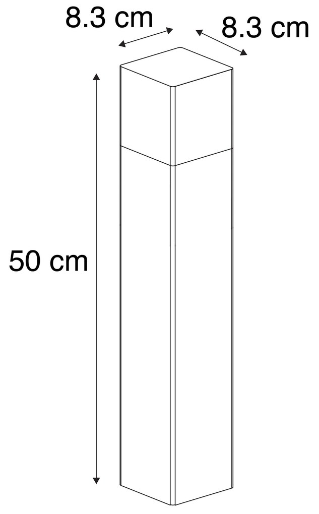 Zewnetrzna Stojąca lampa ogrodowa czarna 50 cm IP44 z przydymionym szkłem - Denmark Nowoczesny Oswietlenie zewnetrzne