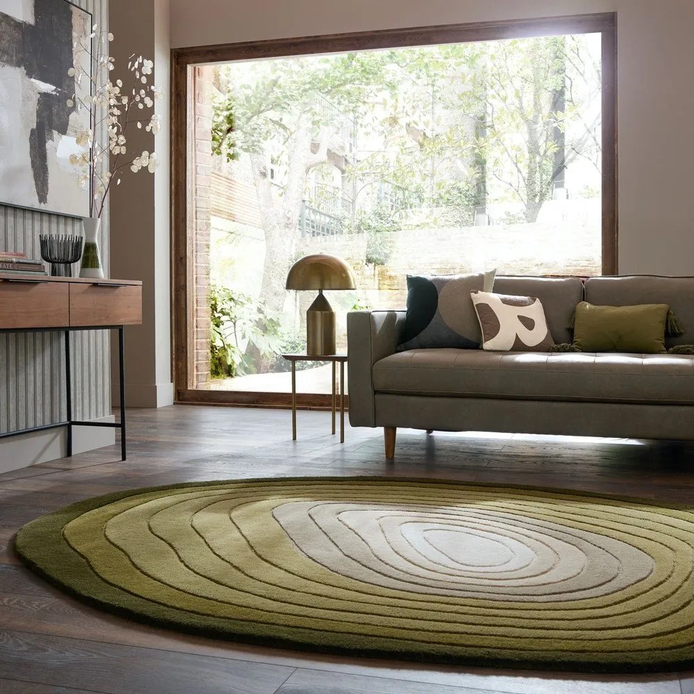 Zielony wełniany dywan tkany ręcznie 160x230 cm Puddle Ombre – Flair Rugs