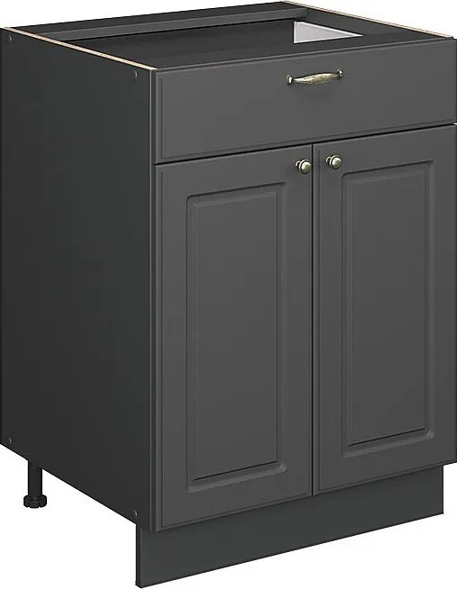 Szafka dolna do kuchni anthrazit-gold landhaus 60x51.6x82 fame-line